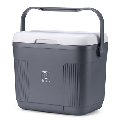Brisby Koelbox 22L grijs + 2 thermosflessen 0,5L set -  incl. 4 koelelementen