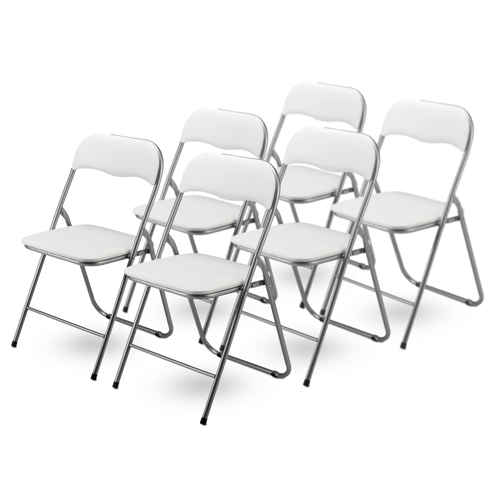 Bardi 6-delige Klapstoelen set PVC wit - 100 kg draagvermogen