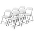 Bardi 6-delige Klapstoelen set PVC wit - 100 kg draagvermogen