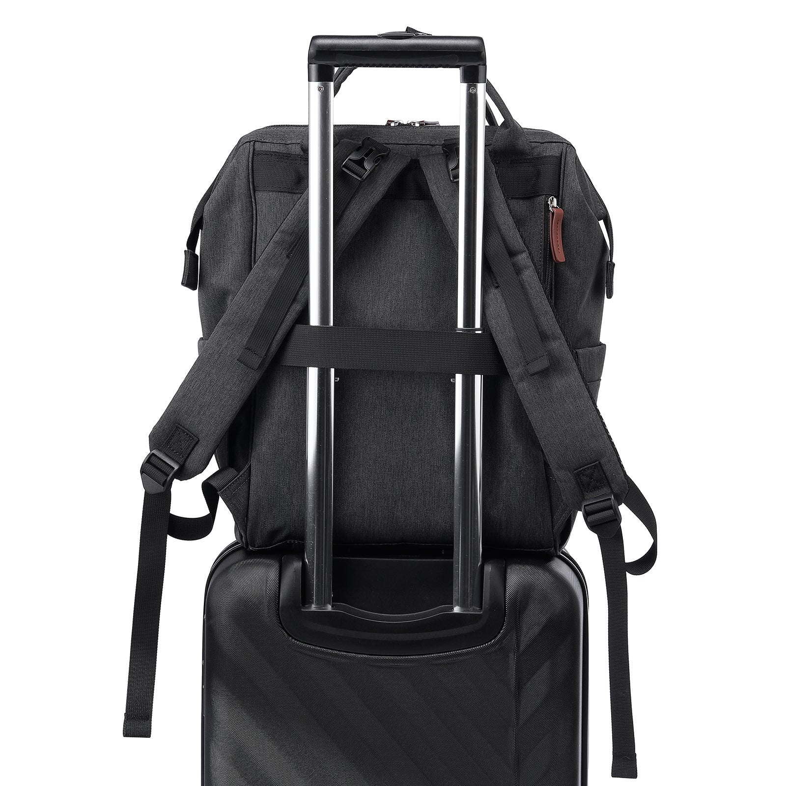 Stayopen diaper bag dark gray - nursing bag - stay-open frame - USB charging function - incl. buggy mounting and changing mat