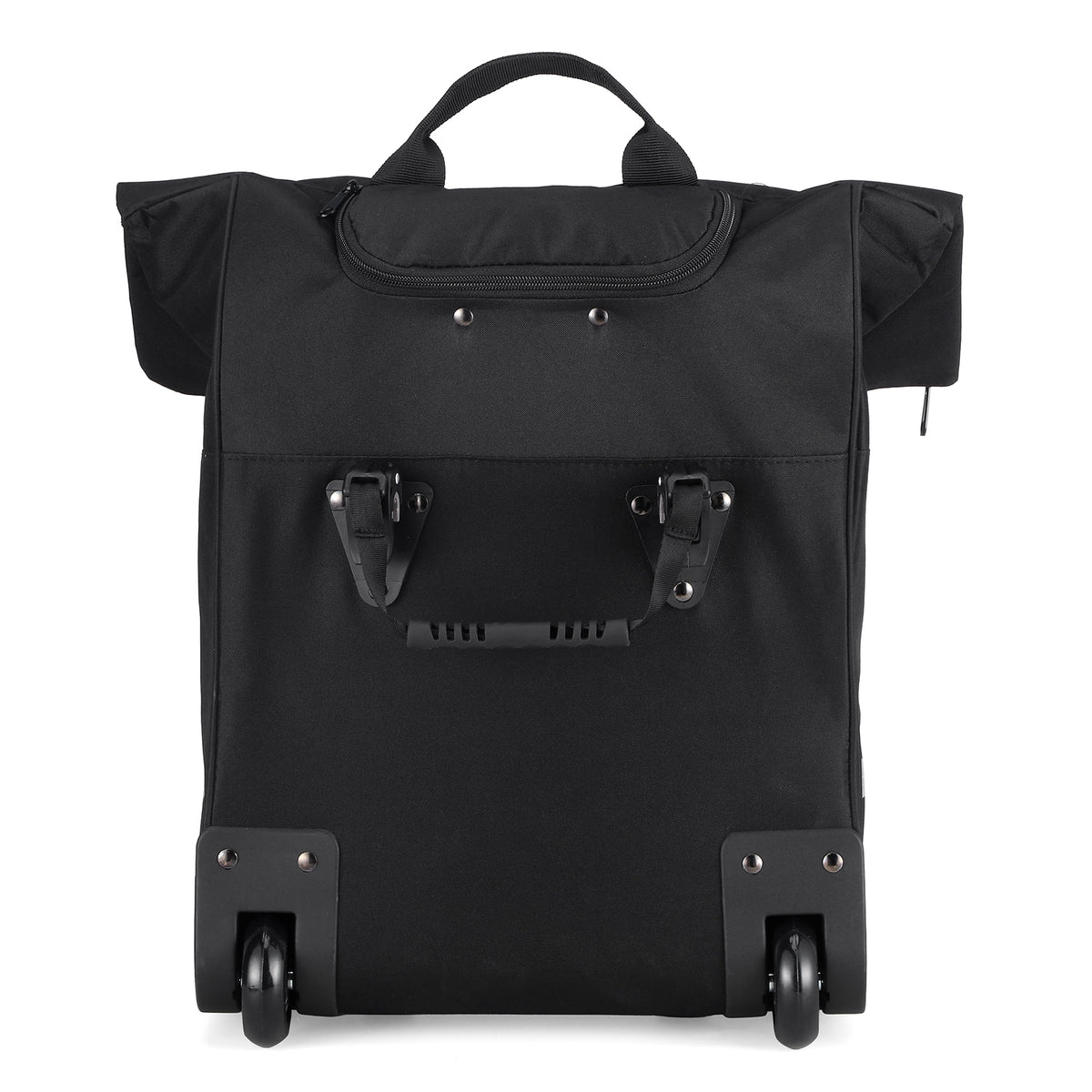 Fietstrolley Tas 2-in-1 Fietstas en Trolley Zwart 18-28L Laptopvak Verstelbare Hendel Bevestigingssysteem - Zwart
