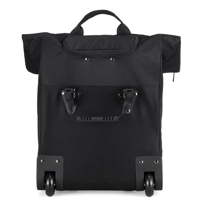 Fietstrolley Tas 2-in-1 Fietstas en Trolley Zwart 18-28L Laptopvak Verstelbare Hendel Bevestigingssysteem - Zwart