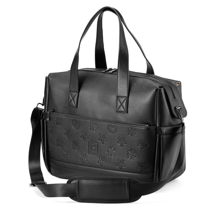 Brisby Luiertas weekendtas Venezia zwart - incl. koeltas, verschoningsmat