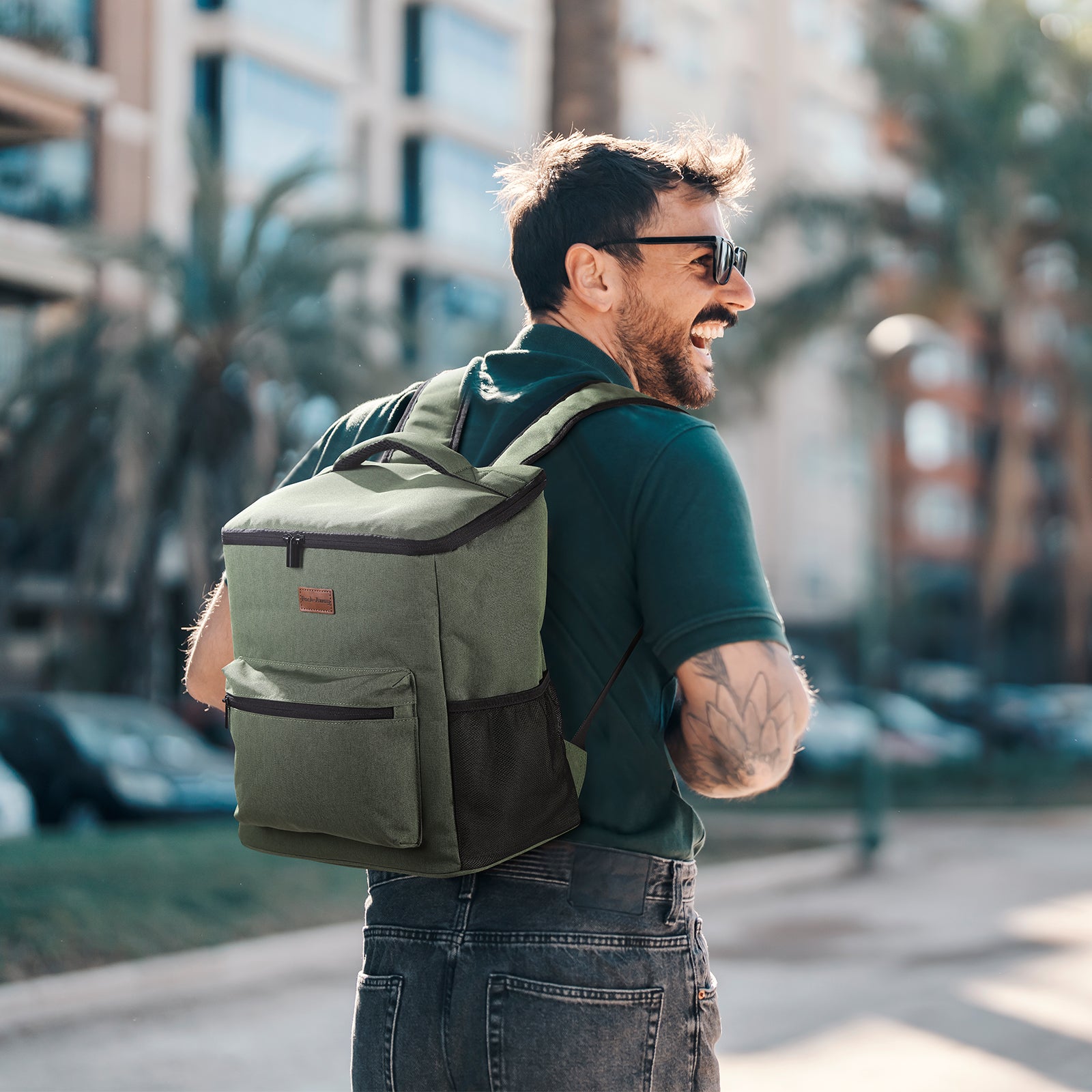 Packaway Koeltas rugzak 25L groen - incl. 2  koelelementen, flessenopener
