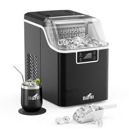 Bardi IJsblokjesmachine 3,2L ijsblokken zwart - 20 kg ijs per 24 uur - incl. thermosbeker