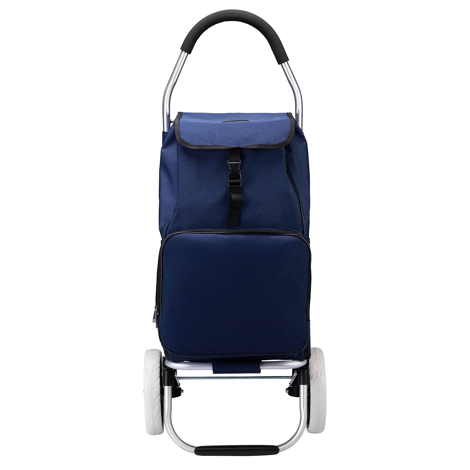 Boodschappentrolley 45L blauw - winkelwagen ophanging - opvouwbaar - telescopisch handvat