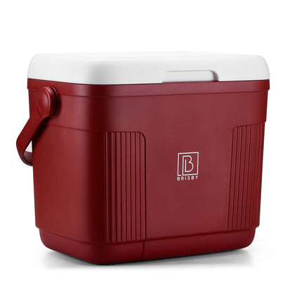 Brisby Koelbox 22L rood + 3-delige vershoudbakjes + 2 thermosflessen 0,5L set