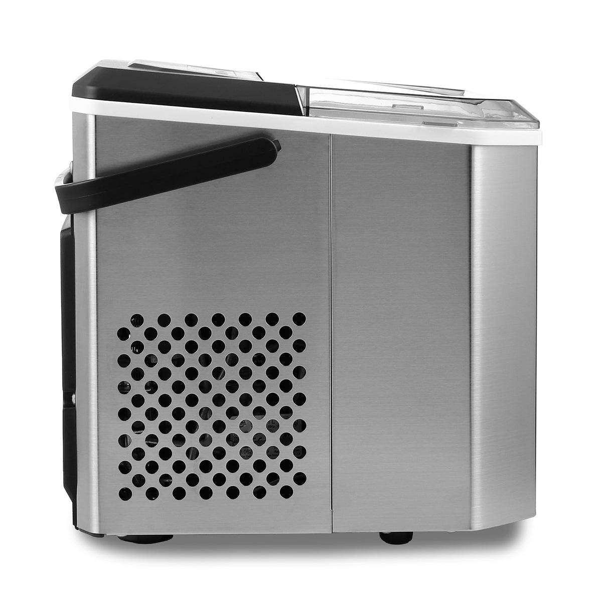Bardi 1.3L Deluxe IJsblokjesmachine Square – IJsblokmaker Inclusief Luxe Thermosbeker en IJsschep – 9 Blokjes in 8 Minuten – GUNMETAL RVS
