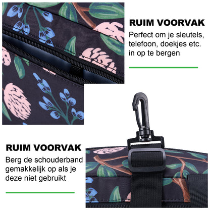 Koeltas 12L passion flower - Lunchtas - 4-laags geïsoleerd - extra ruimte uitvouwbaar - 2 gratis koelelementen - incl. schouderriem