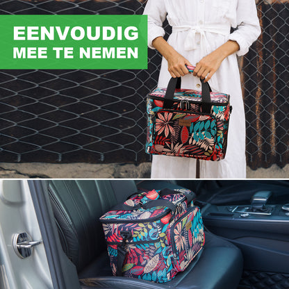 Koeltas 15L jungle - lunchtas - 4-laags geïsoleerd - opvouwbaar - incl. 2 gratis koelelementen en draagband