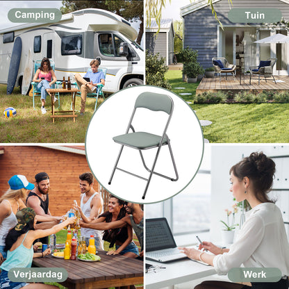 Bardi 2-delige Klapstoelen set PVC groen - 100 kg draagvermogen