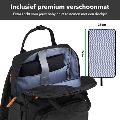 Brisby Luiertas original zwart - incl. buggymontage en verschoningsmat
