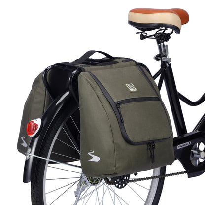Brisby Dubbele Fietstas 28 Liter – Koeltas en Lunchtas – 4-laags Geïsoleerd – Voor Gewone en Elektrische Fiets – Waterafstotend met Waterdichte Ritsen – Misty Green