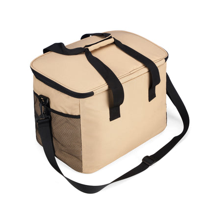 Packaway geïsoleerde lunchtas en koeltas 30 liter beige met 4 koelelementen