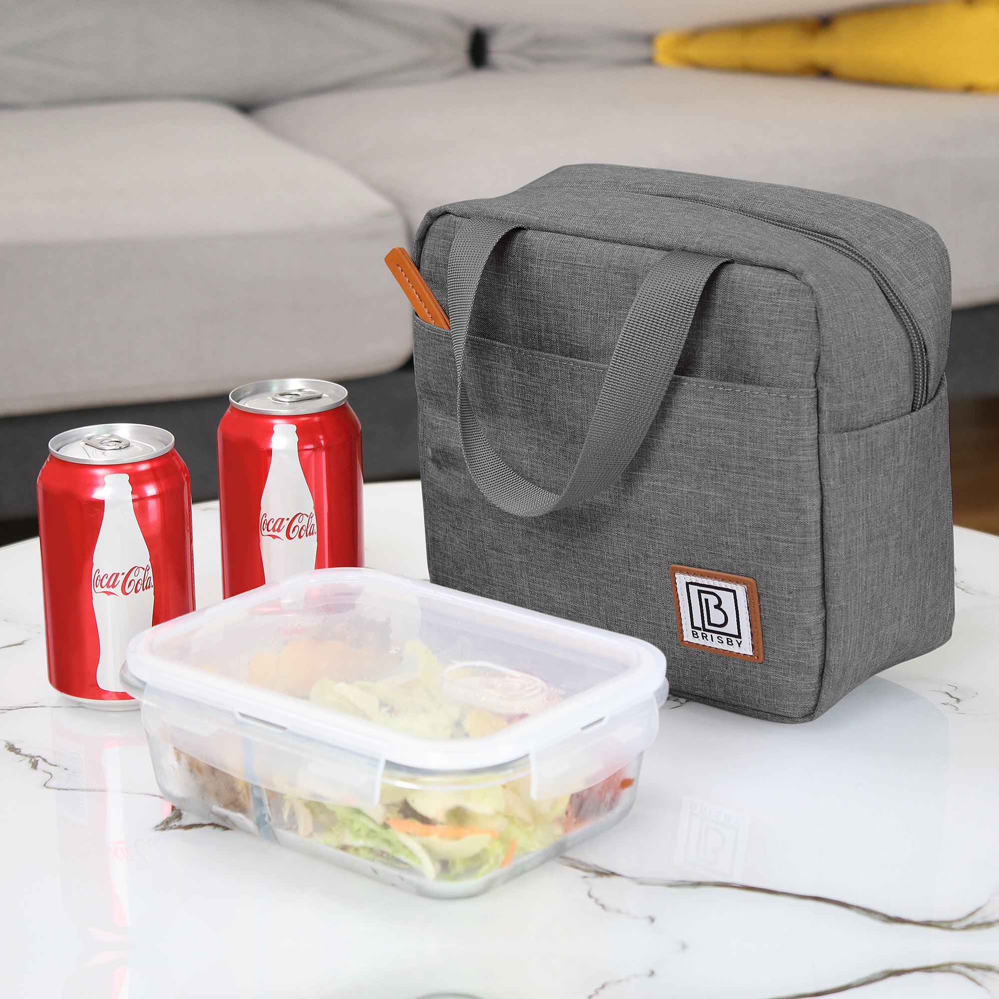Brisby Koeltas Lunchtas 4L - Waterafstotend - Geïsoleerde Kolftas - Inclusief Koelelement - Donkergrijs