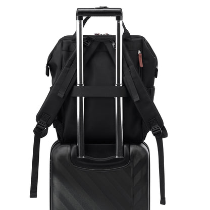 Stayopen luiertas zwart - Verzorgingstas - stay-open frame - USB oplaadfunctie - incl. buggymontage en verschoonmat