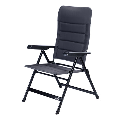 2-delige luxe campingstoelen set - 7 standen - 120 kg draagvermogen - lichtgewicht - grijs