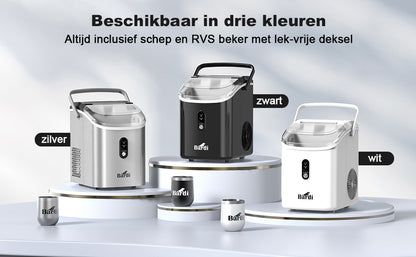 Bardi Nugget IJsblokjesmachine Rond 1,1L zwart - 15 kg/24 uur - incl. thermosbeker