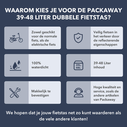 Brisby Dubbele Fietstas Rolltop Zwart 39-48L Waterdicht Geschikt voor Elektrische Fietsen & E-Bike - Japanese Flower