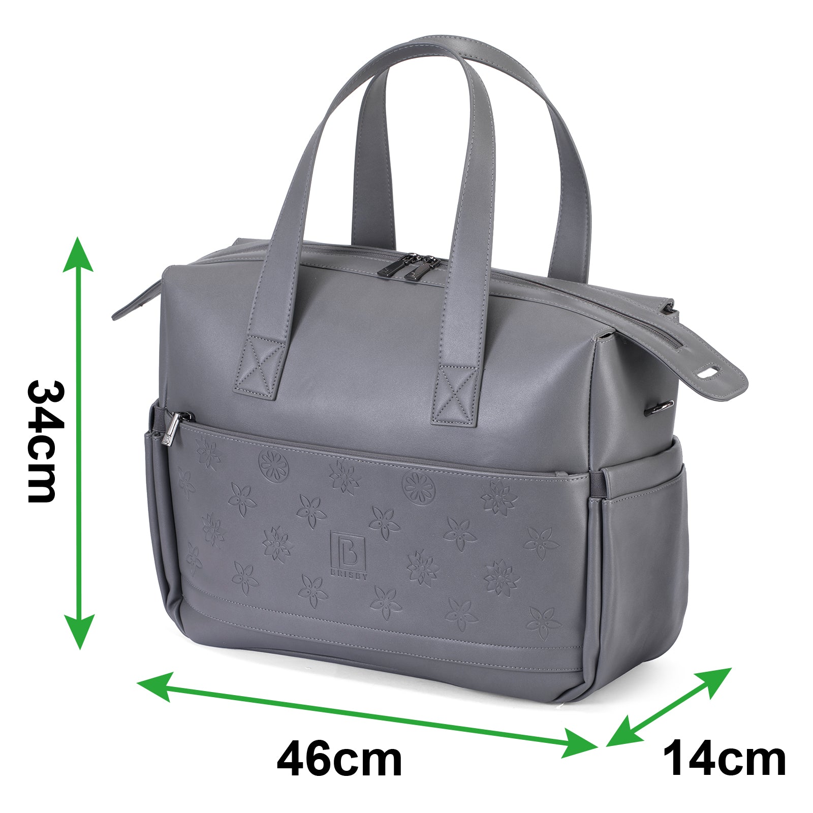 Venezia weekend bag grey - shoulder bag - travel bag - hand luggage - hard-wearing - incl. hanging hooks - PU leather