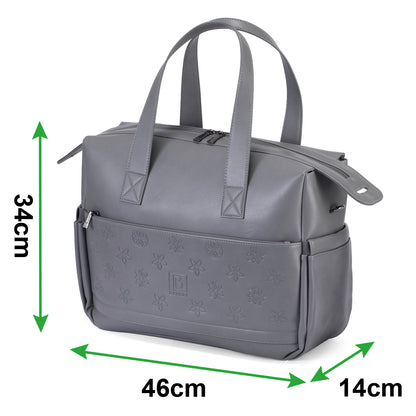 Venezia weekend bag grey - shoulder bag - travel bag - hand luggage - hard-wearing - incl. hanging hooks - PU leather