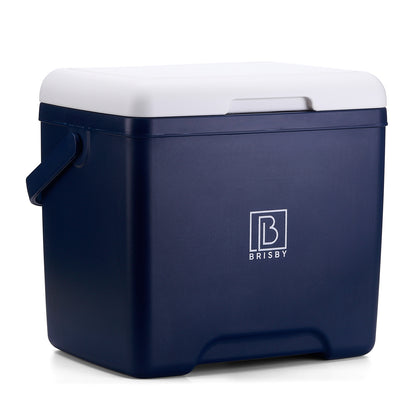 Brisby Koelbox - Frigobox - 13L- Blauw - Tot maximaal 40 uur isolatie - Incl. 2 dikke koelelementen van 450ml - Met koelelementen vergrendeld in deksel en Brisby 500ml Zwarte Dubbelwandige Thermosfles