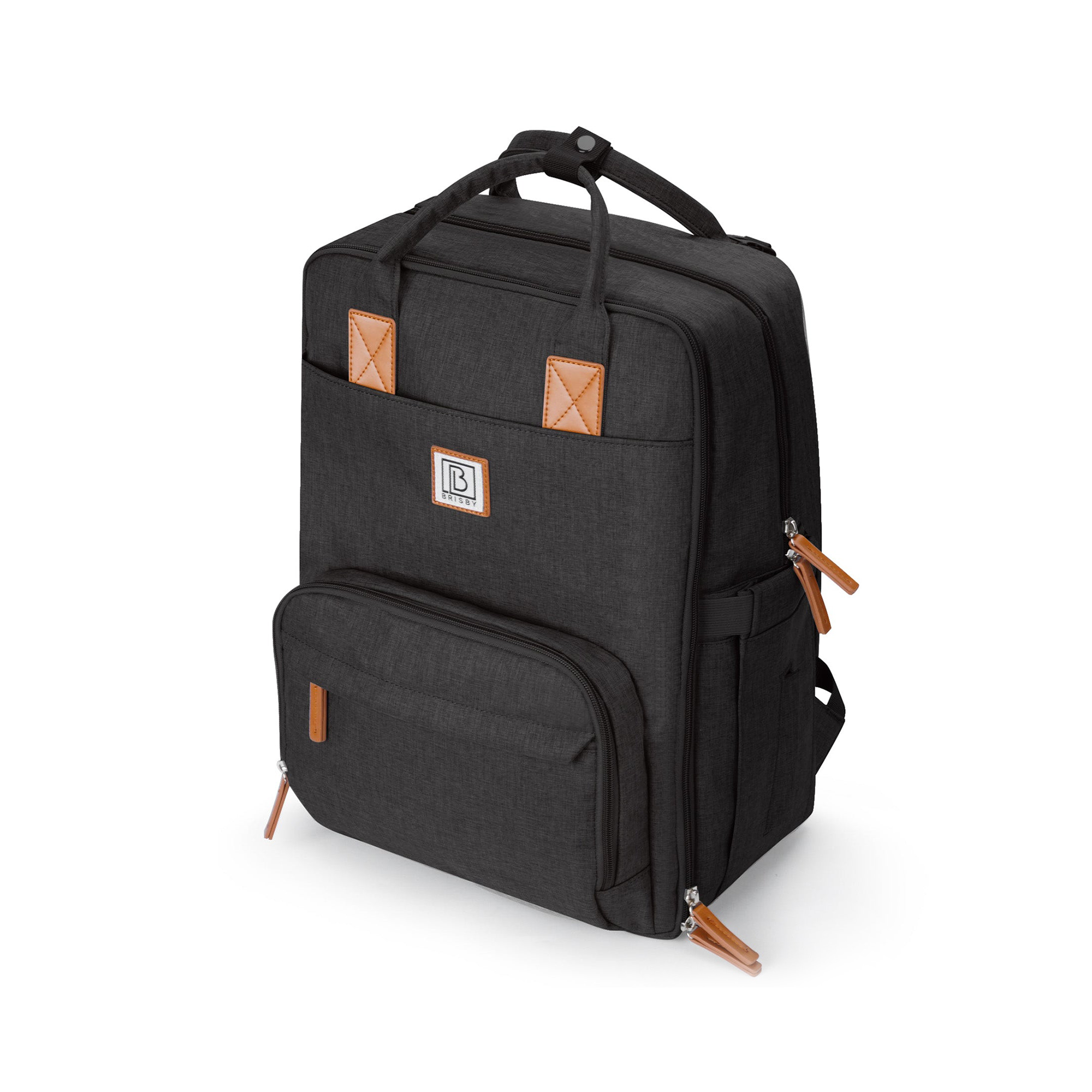 Original durable diaper bag black - nursing bag - incl. buggy mounting and changing mat