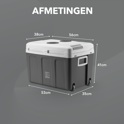 Brisby Elektrische koelbox 40L + 8L grijs set - 12V/230V - incl. koelelementen