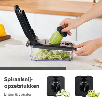 Bardi 11-delige mandoline - groentesnijder - zwart