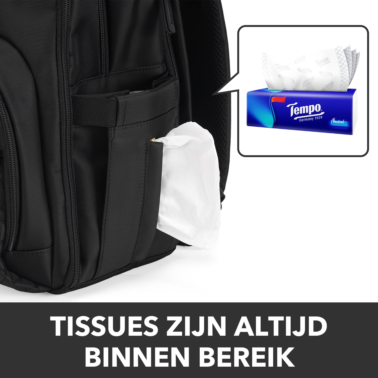 Premium luiertas zwart - uitgebreide en functionele verzorgingstas - met buggymontage - anti diefstal vakken - reistrolley sleeve - incl. verschoonmatje en speenhouder - levenslange garantie