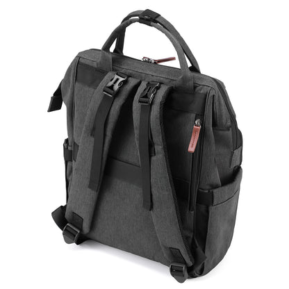 Stayopen diaper bag dark gray - nursing bag - stay-open frame - USB charging function - incl. buggy mounting and changing mat