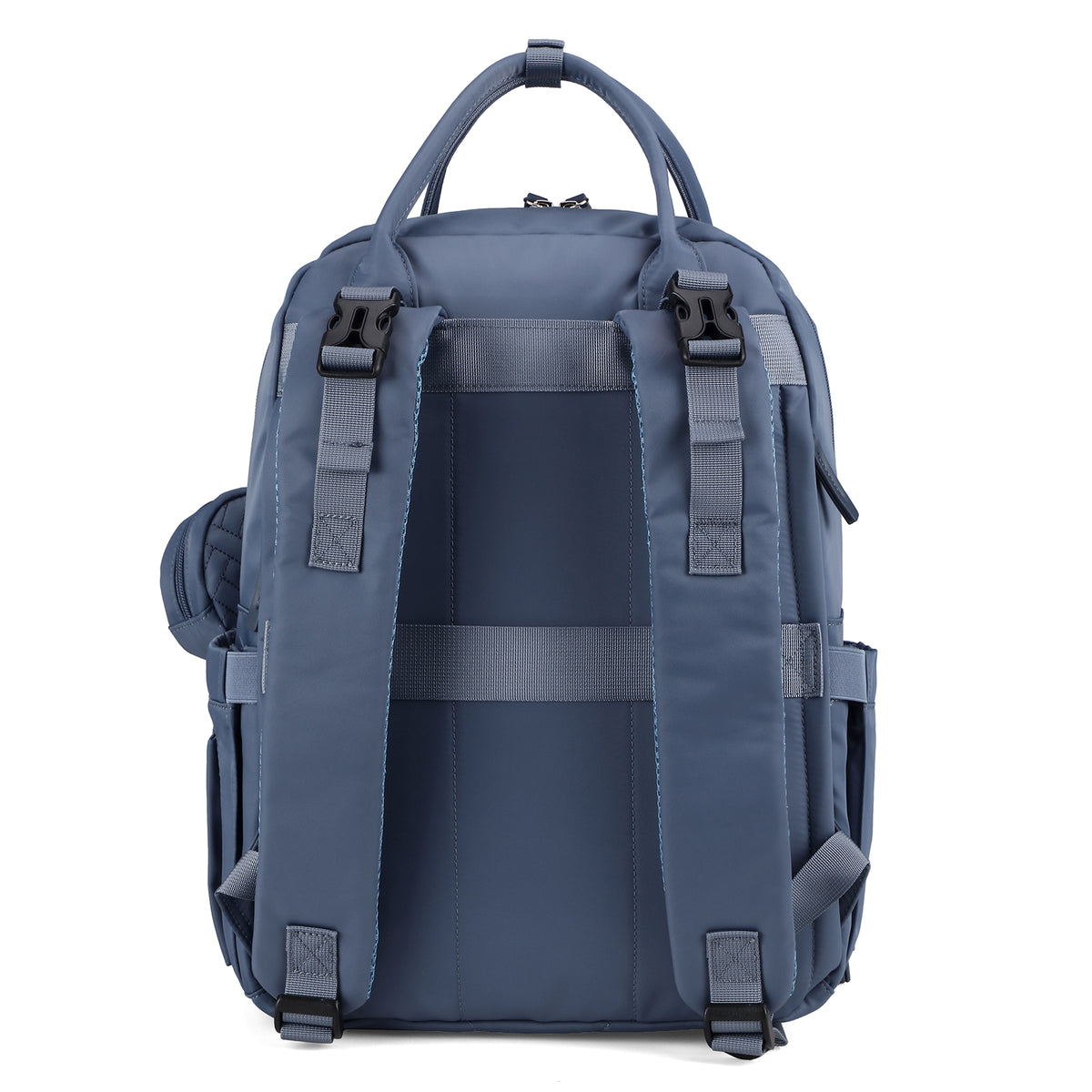 Brisby Premium Luiertas – Uitgebreide en Functionele Verzorgingstas – met buggymontage – Anti Diefstal Vakken - Reistrolley Sleeve - Inclusief verschoonmatje t.w.v.15,99 euro en speenhouder - Levenslange Garantie - Nordic Blue