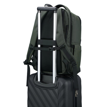 Brisby Rugzak Pro 2 – Laptoprugzak tot 15,7 inch voor Werk, School en Reizen – Waterafstotend – Met Tabletvak, Antidiefstalvak en Trolleysleeve – Groen