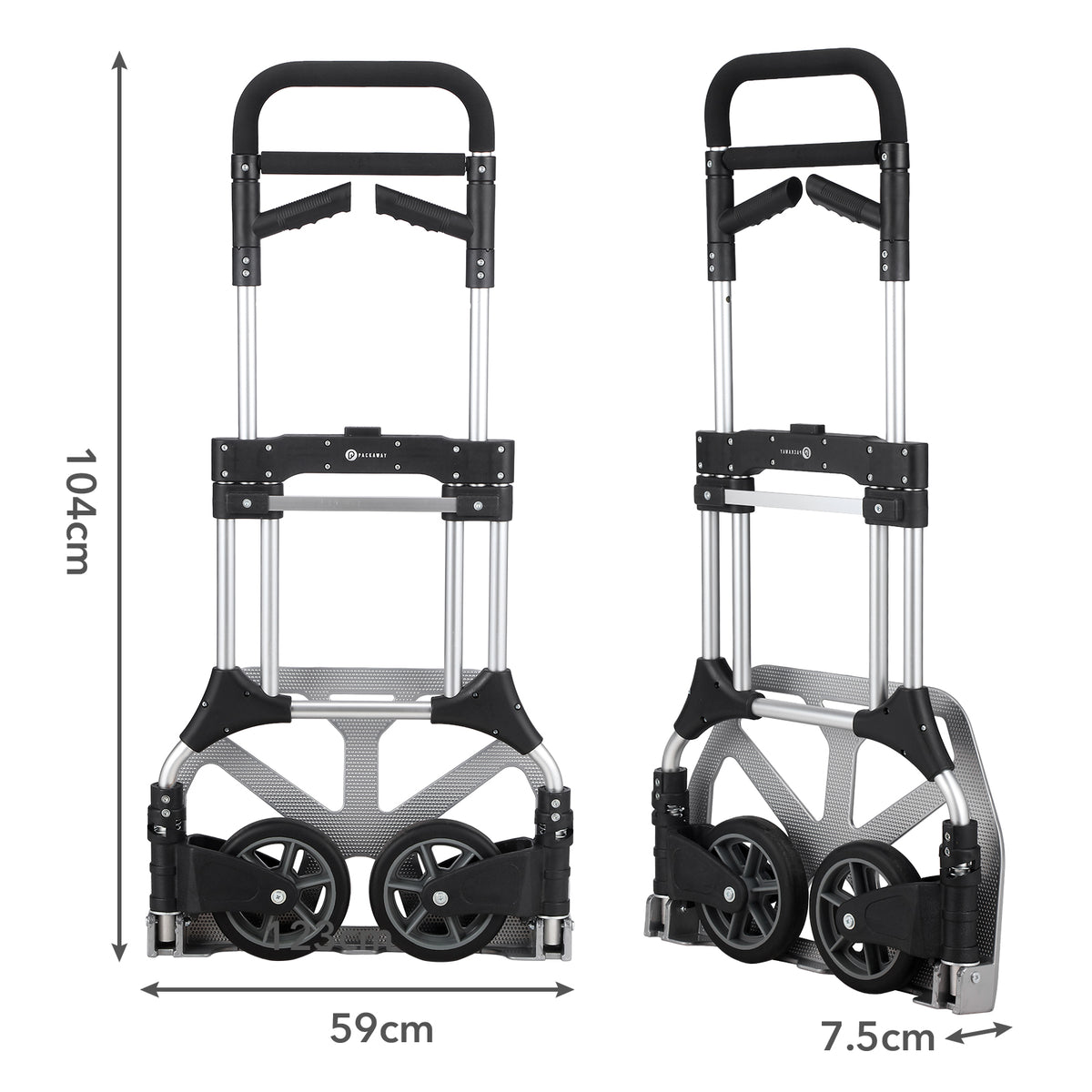 Packaway Professionele Opvouwbare Steekwagen 250 kg – Inklapbare Transportkar – 10 kg – Inklapbare Wielen en Schep