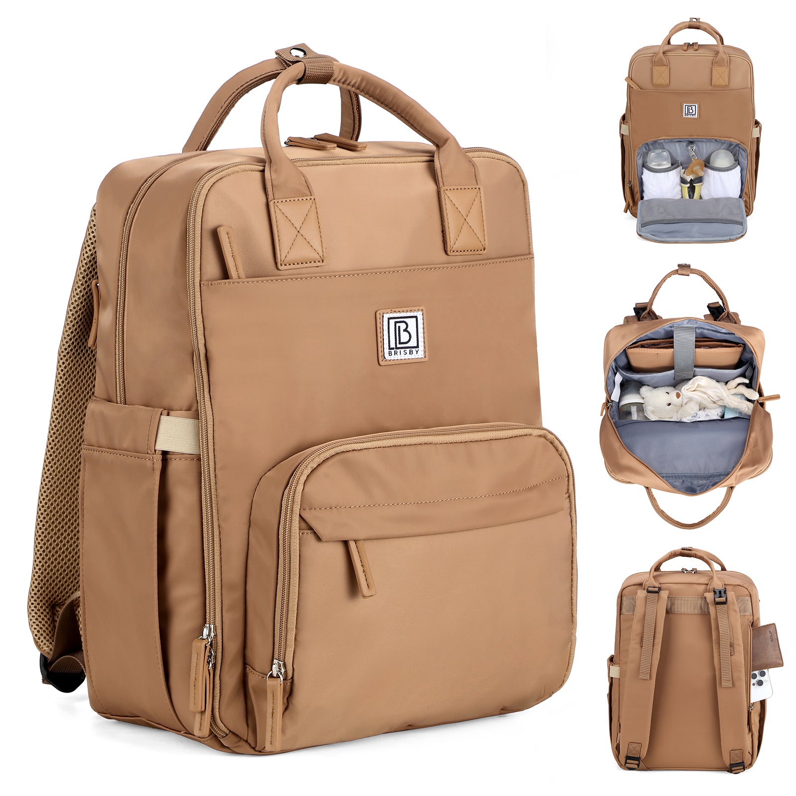 Brisby slijtvaste Luiertas – verzorgingstas – met buggymontage - True Terracotta