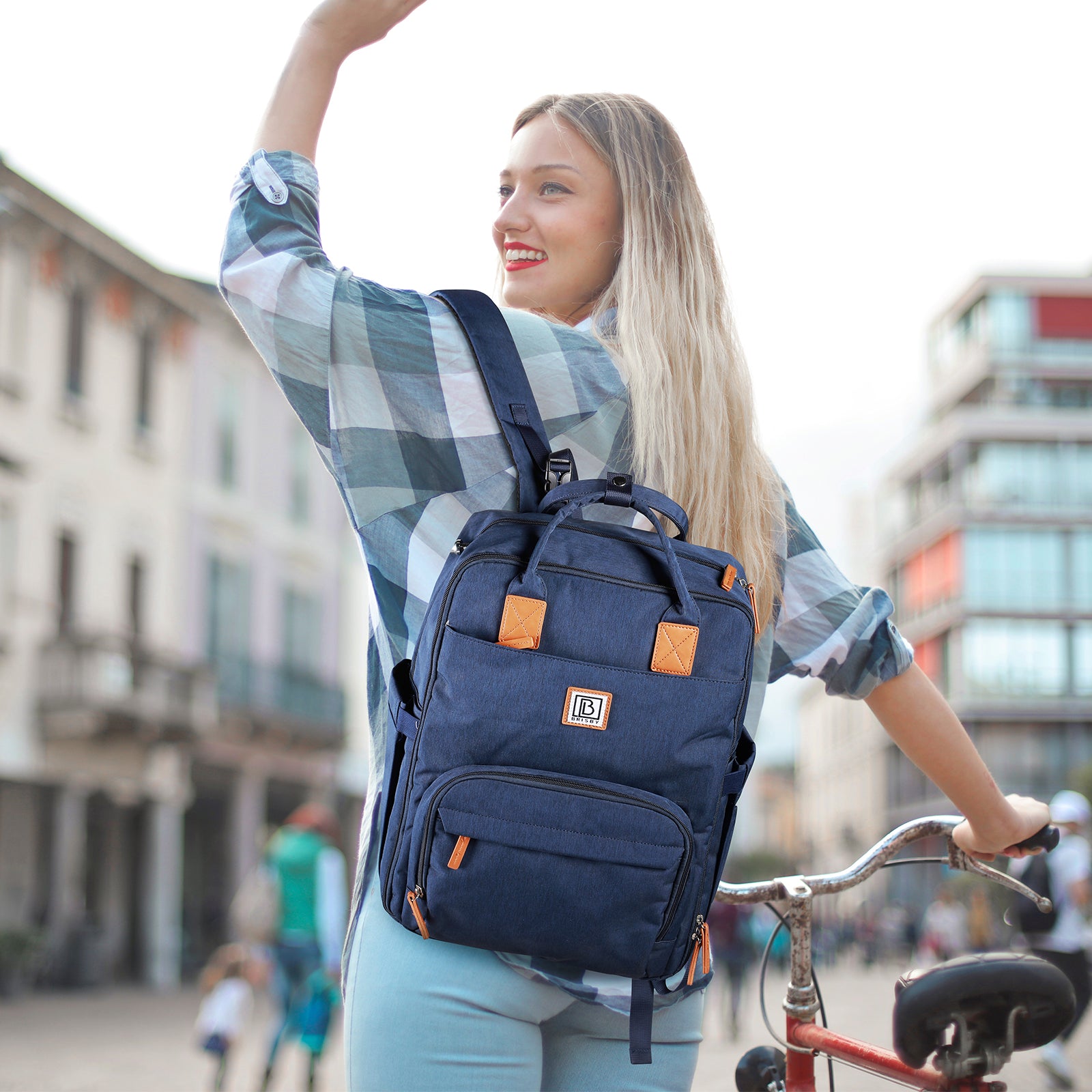 Original slijtvaste luiertas blauw - Verzorgingstas - incl. buggymontage en verschoningsmat