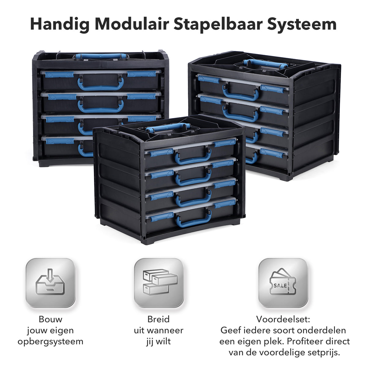 Packaway 5 Delige Draagbare Luxe  Assortimentsdoos, Assortimentskoffer Met 65 Uitneembare bakjes.