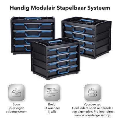 Packaway 5 Delige Draagbare Luxe  Assortimentsdoos, Assortimentskoffer Met 65 Uitneembare bakjes.