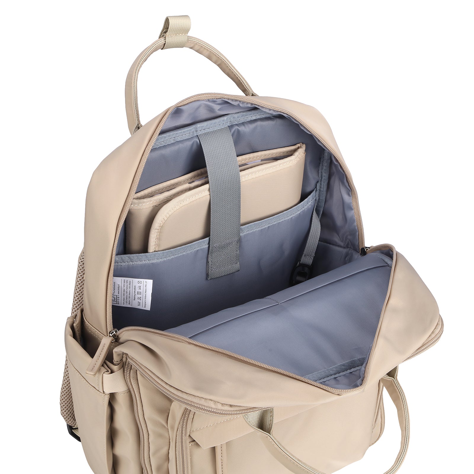 Brisby slijtvaste Luiertas – verzorgingstas – met buggymontage - Natural Champagne