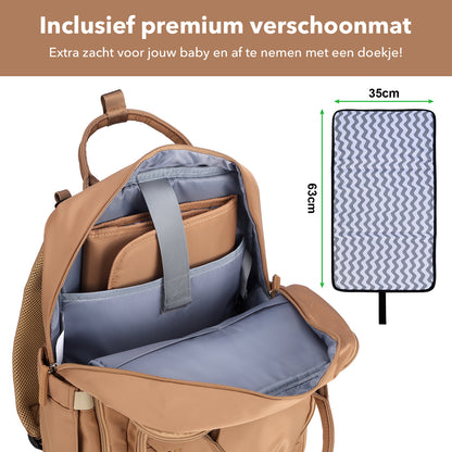 Brisby slijtvaste Luiertas – verzorgingstas – met buggymontage - True Terracotta