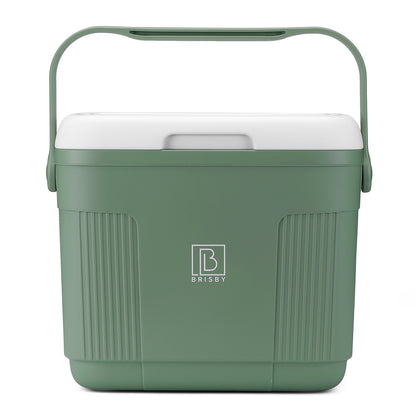 Brisby Koelbox 22L groen + 3-delige vershoudbakjes + 2 thermosflessen 0,5L set
