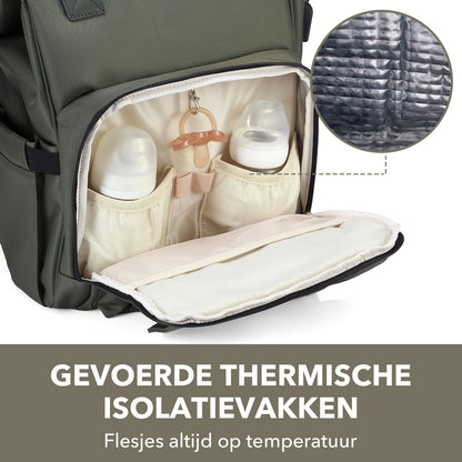 Brisby Luiertas stayopen groen - incl. buggymontage en verschoonmat
