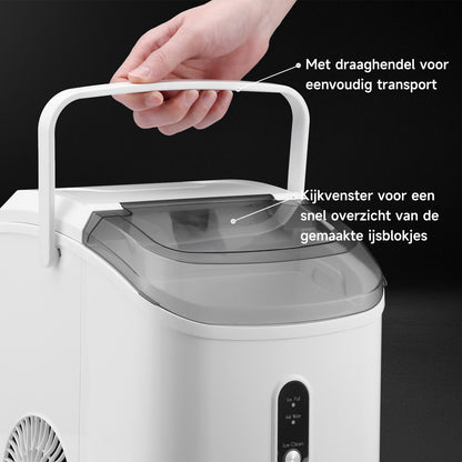 Bardi Nugget IJsblokjesmachine Rond 1,1L wit - 15 kg/24 uur - incl. thermosbeker