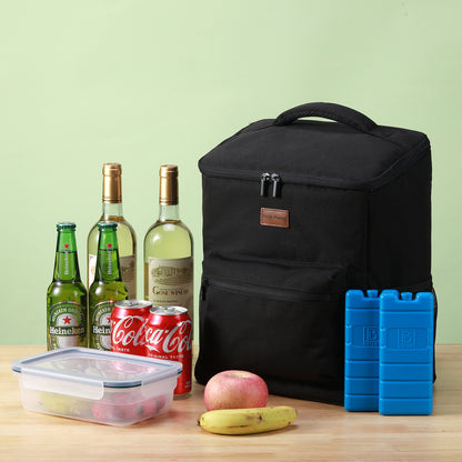 Packaway Koeltas rugzak 25L zwart - incl. 2  koelelementen, flessenopener