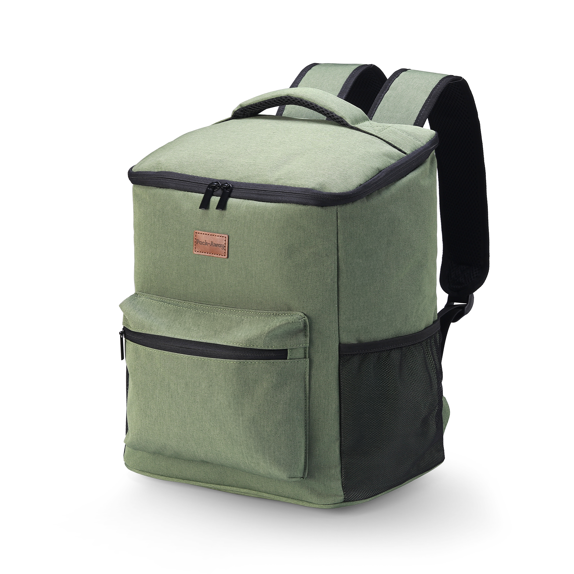Packaway Koeltas rugzak 25L groen - incl. 2  koelelementen, flessenopener