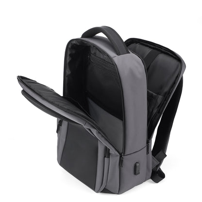 Brisby Rugzak Pro 1 – Laptoprugzak tot 15,7 inch voor Werk, School en Reizen – Waterafstotend – Met Tabletvak, Antidiefstalvak en Trolleysleeve - Grijs