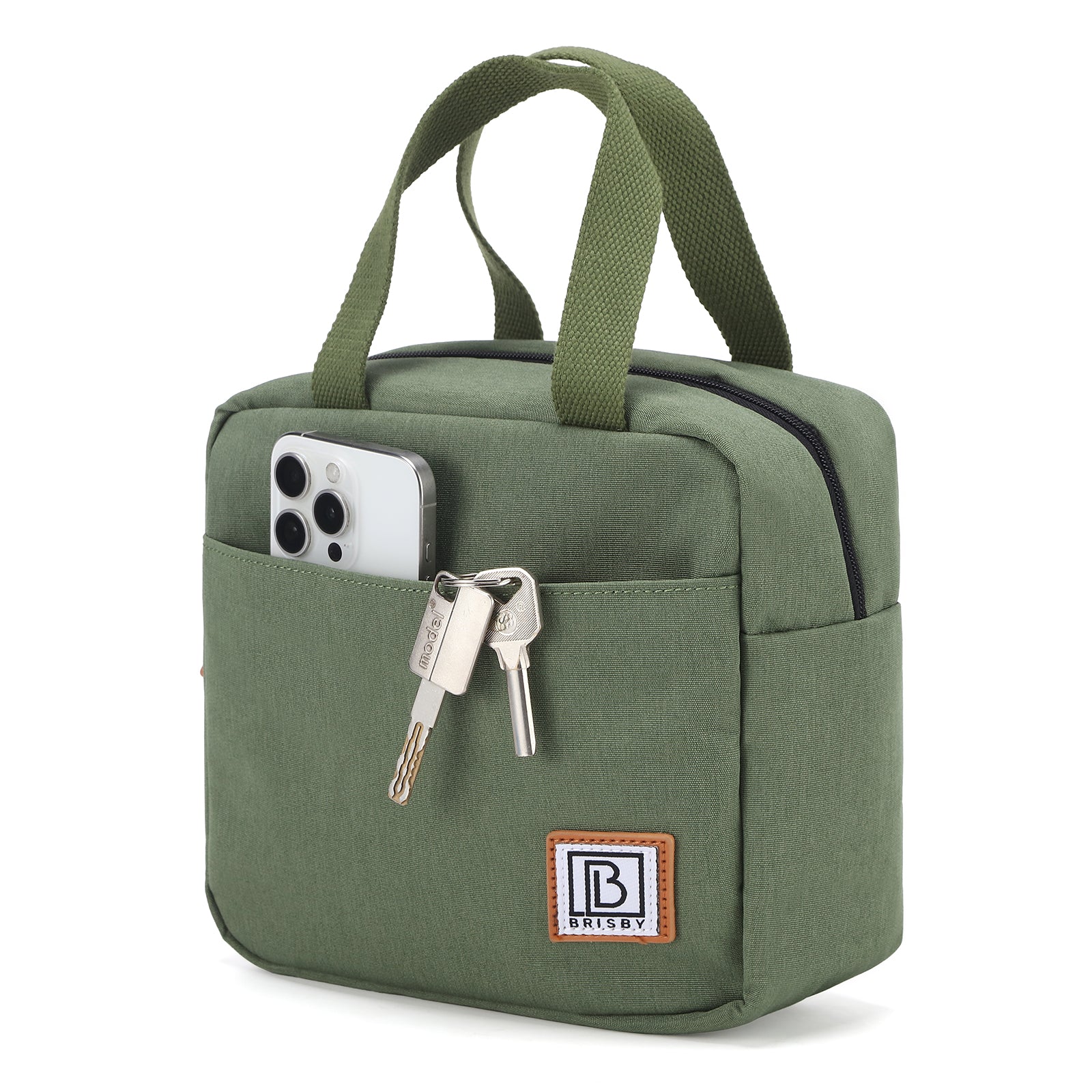 Brisby Koeltas Lunchtas 4L - Waterafstotend - Geïsoleerde Kolftas - Inclusief Koelelement - Groen
