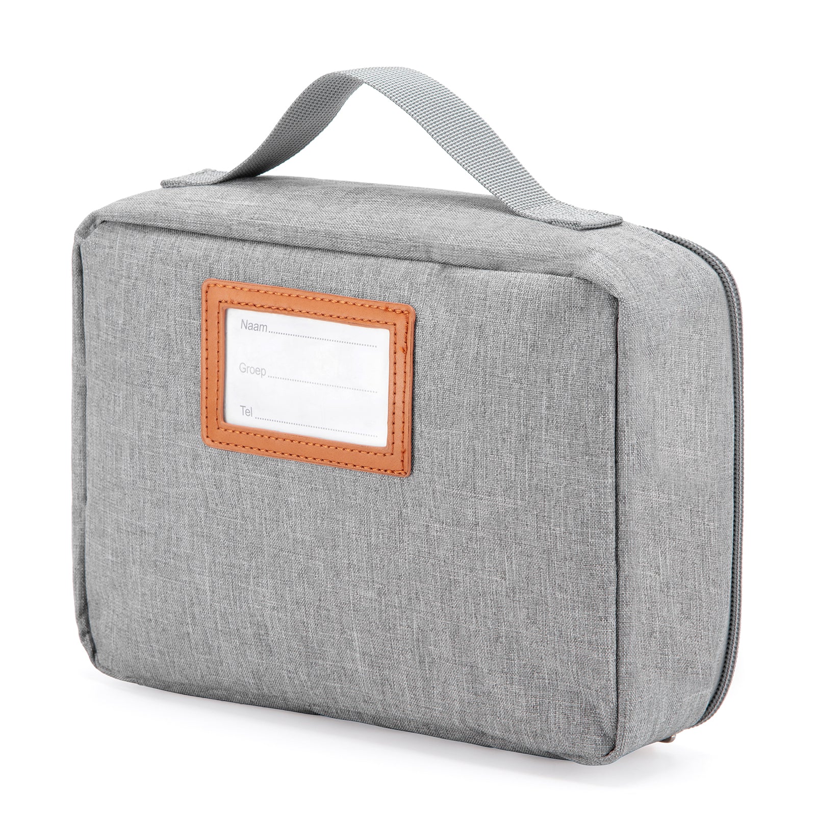 Brisby Koeltas & Lunchtas 2,5 Liter voor Kinderen - Inclusief Koelelement & Naamkaartje - Lichtgrijs