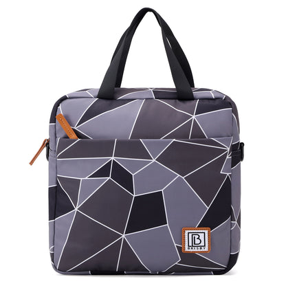 Brisby Koeltas Lunchtas 7L - Inclusief 2 Koelelementen & Schouderband - Abstract Grijs&Zwart