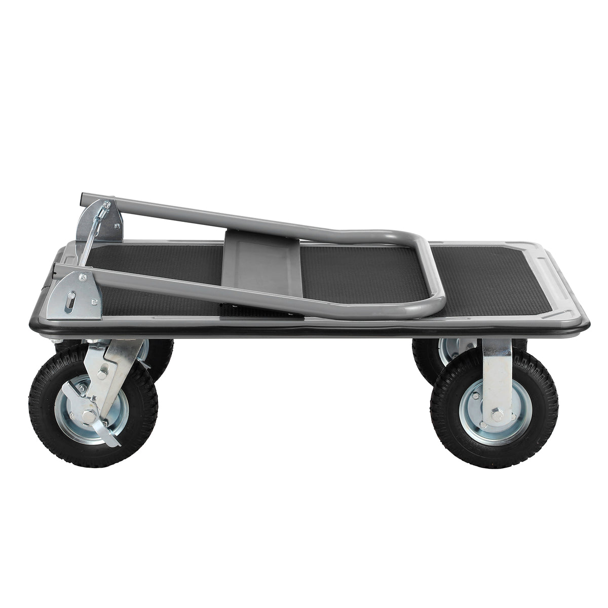 Packaway Professionele Opvouwbare Transportwagen 350 kg – Transportkar met Rubberen Luchtbanden – Rem – Antislip Laadplateau